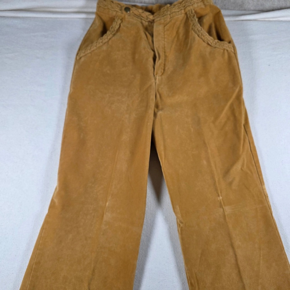 Vintage Sears JR Bazaar Mustard Yellow Braided Waist Wide Leg Pants Womens 9 424